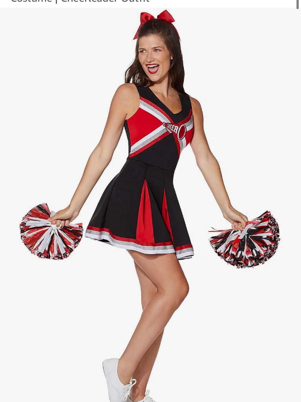 Red and Black Cheerleader Costume for women- Classic Team Dress